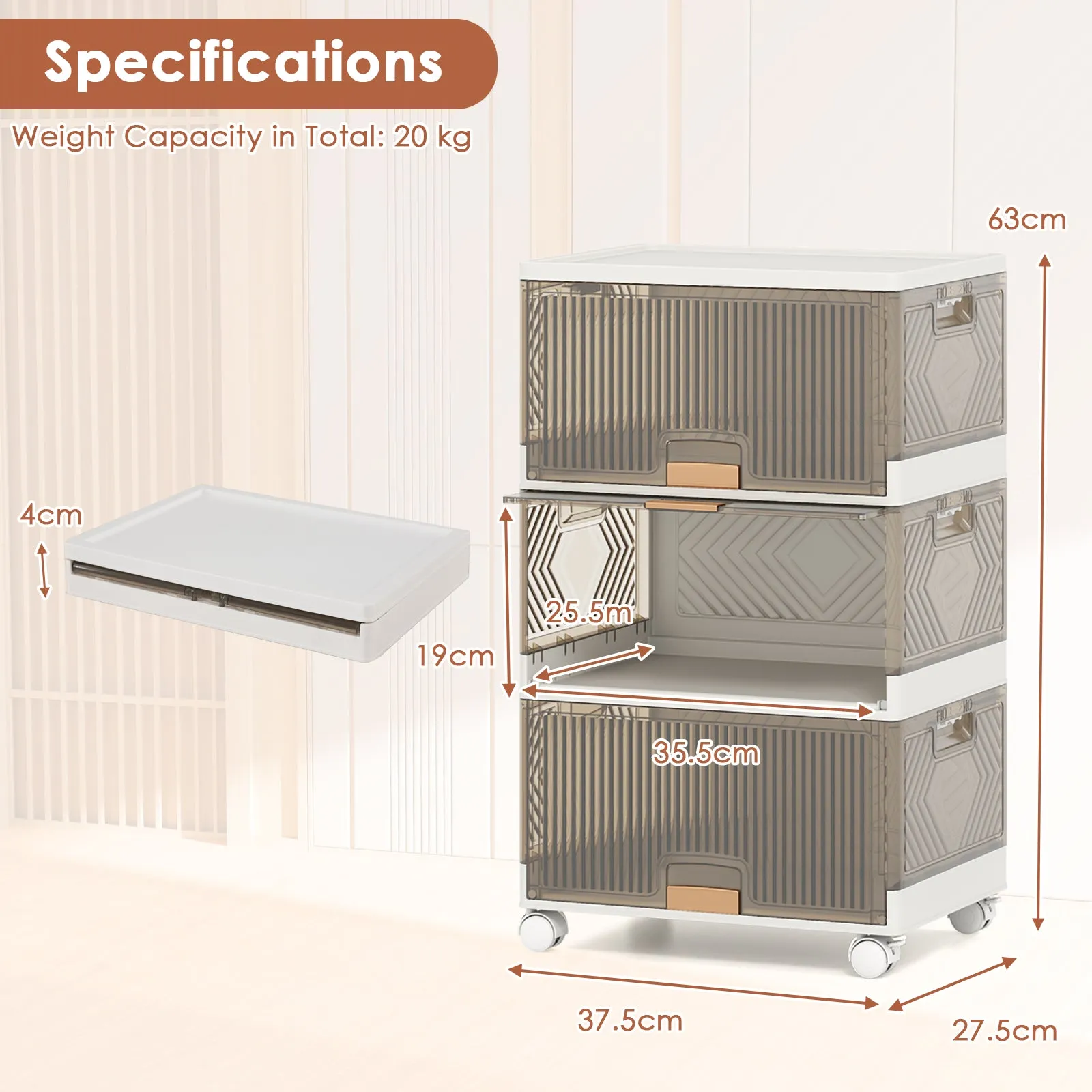 3-Tier Foldable Shoe Rack Organizer
