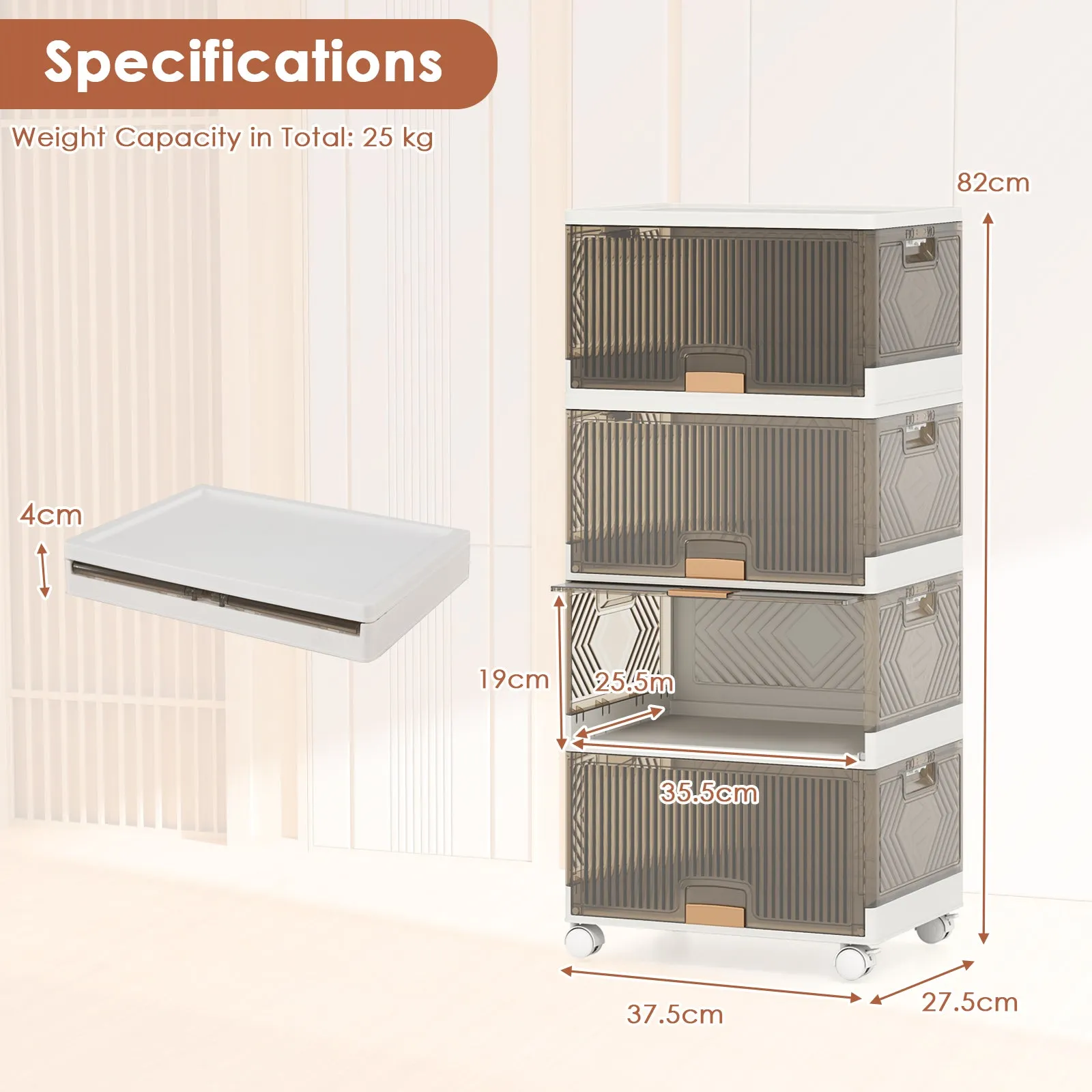 4-Tier Foldable Shoe Rack Organizer