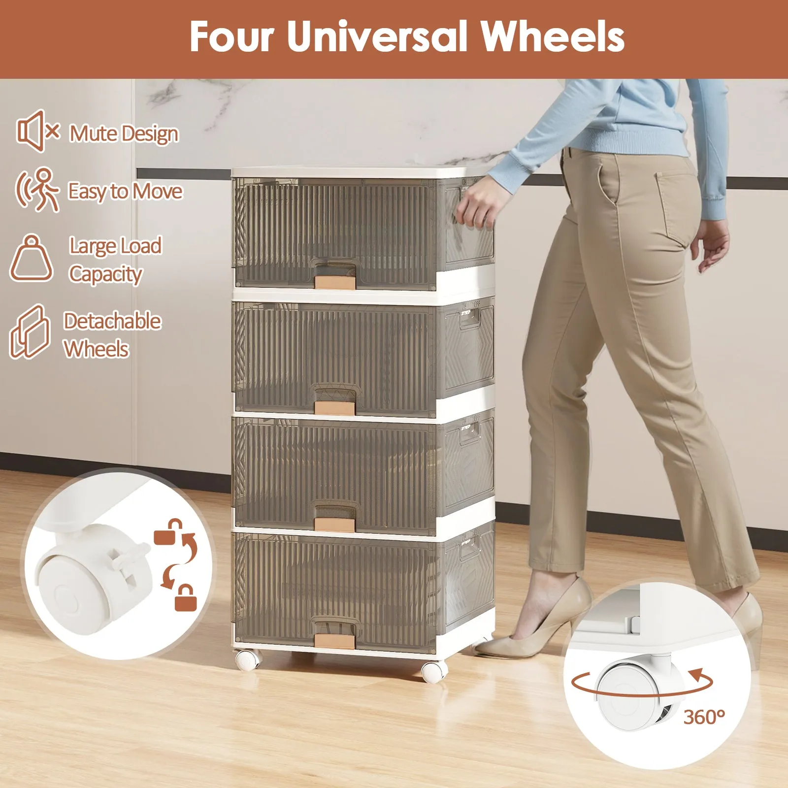 4-Tier Foldable Shoe Rack Organizer