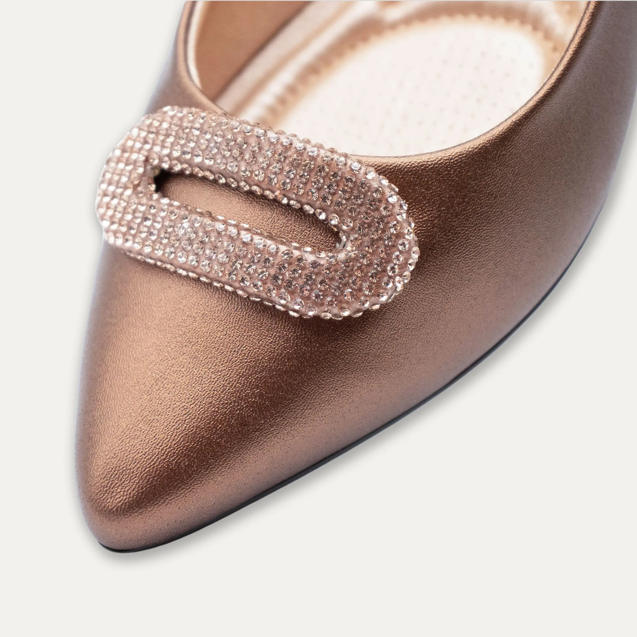 Adelina Bronze Pointed Toe Flats