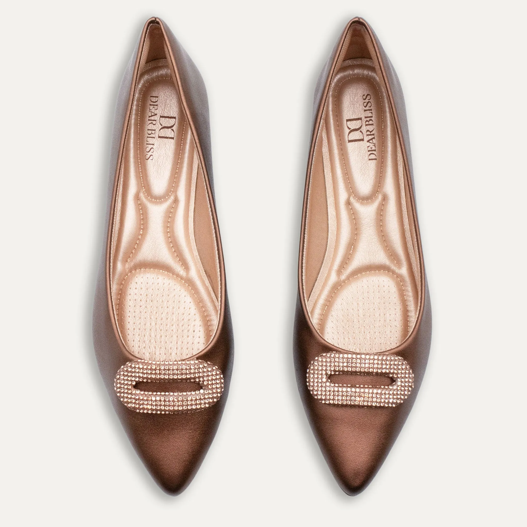Adelina Bronze Pointed Toe Flats