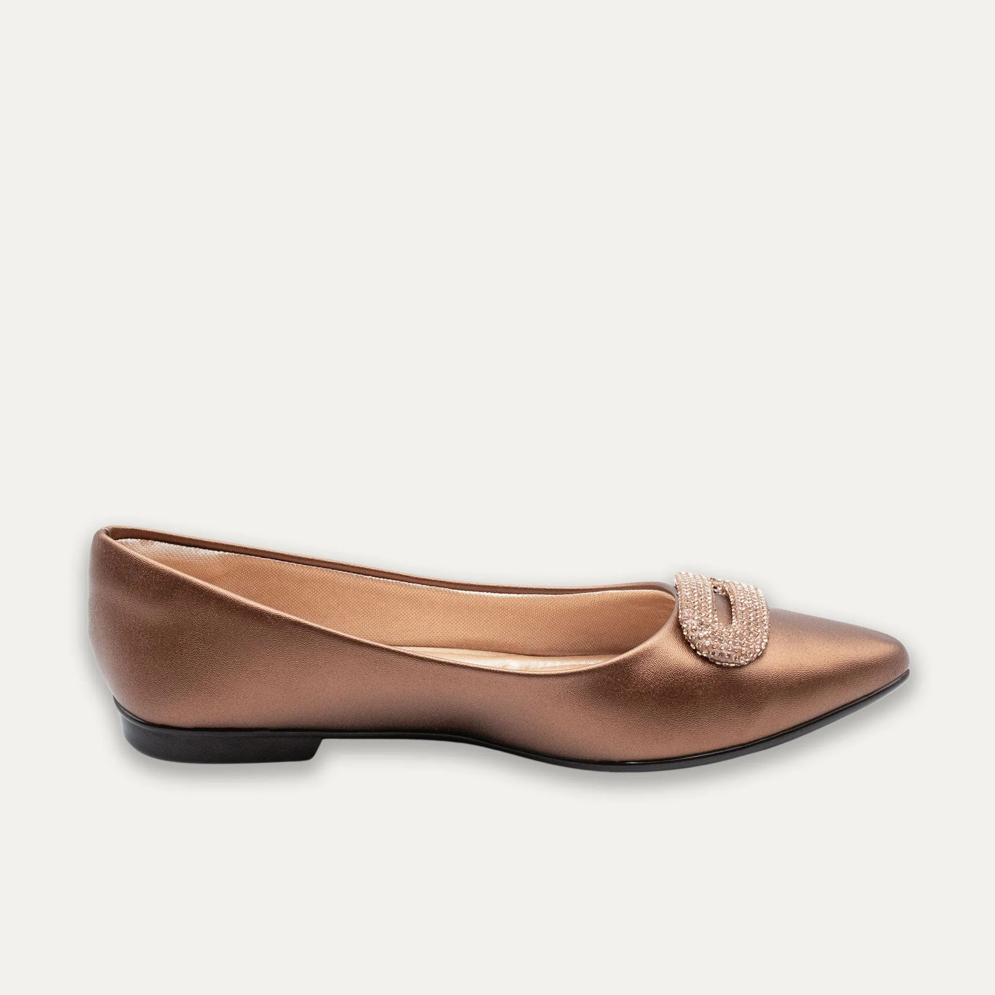 Adelina Bronze Pointed Toe Flats