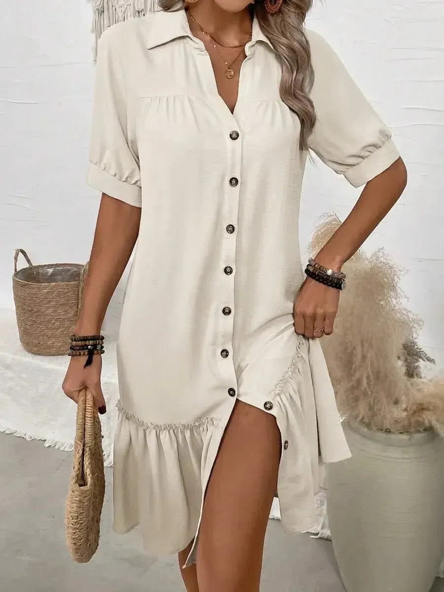 Aliyah™ | Button-Down Ruffled Dress