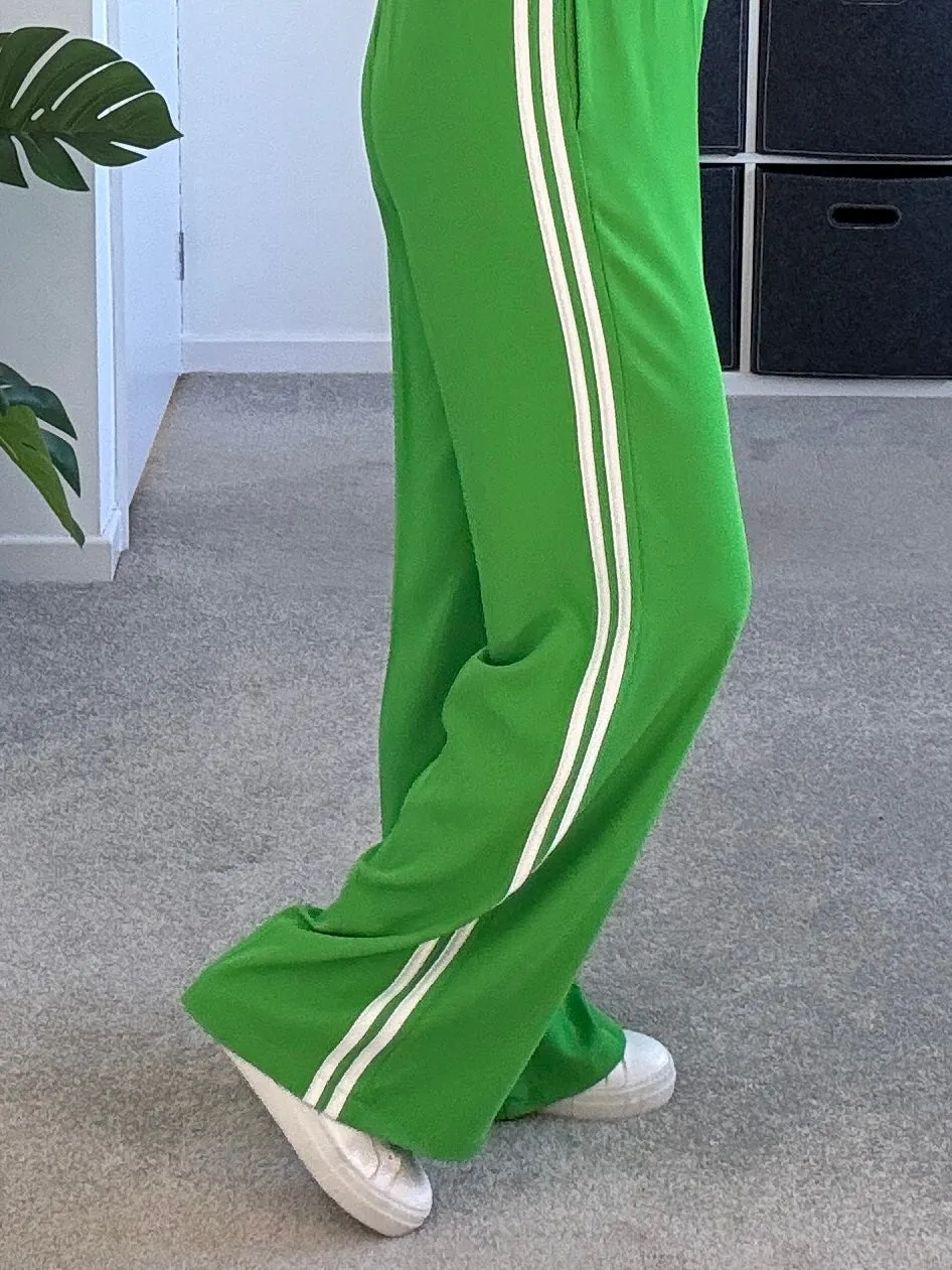 Apple Green/White Stripe Wide Leg Trousers
