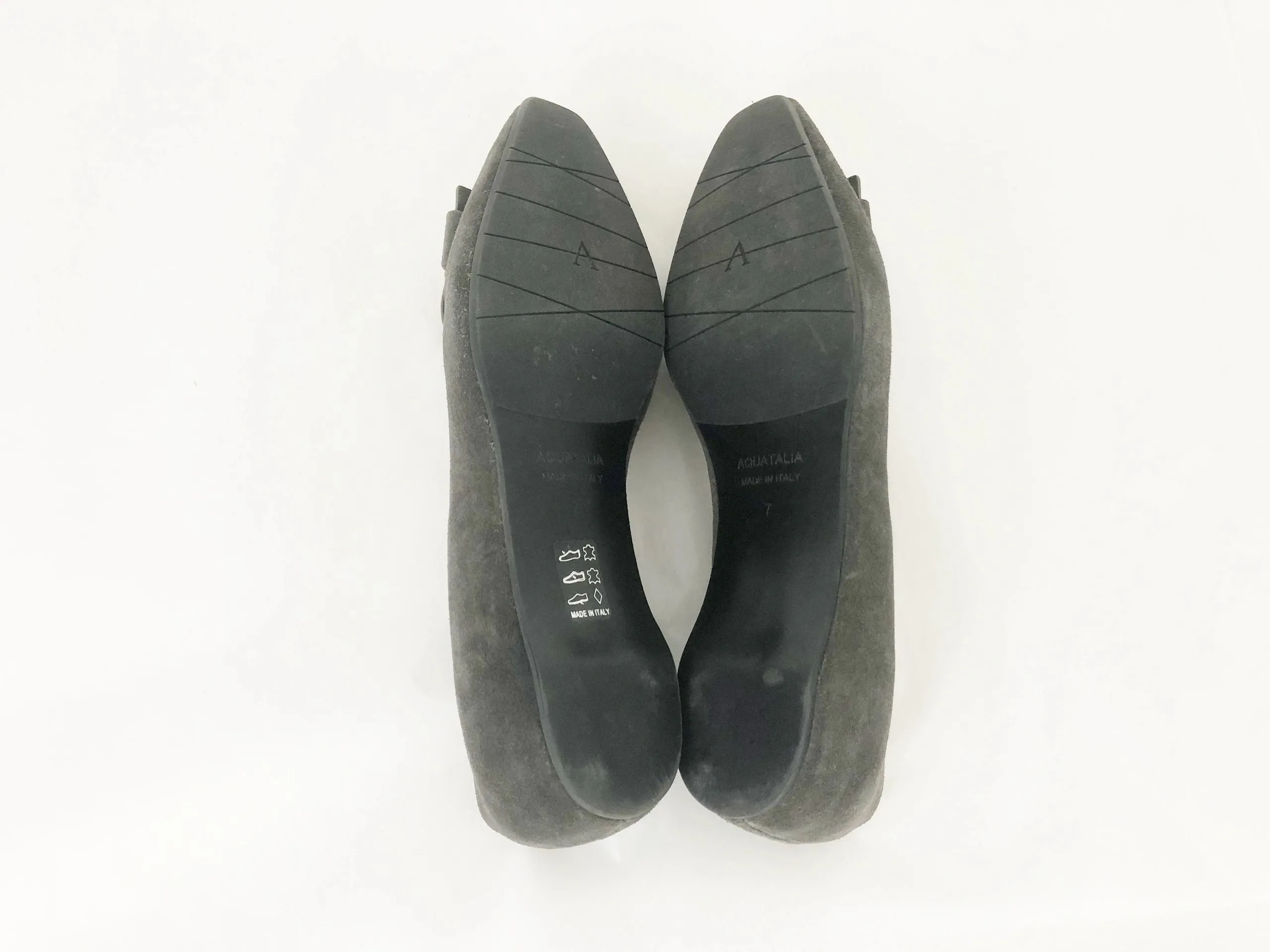 Aquatalia Grey Suede Flats Size 7