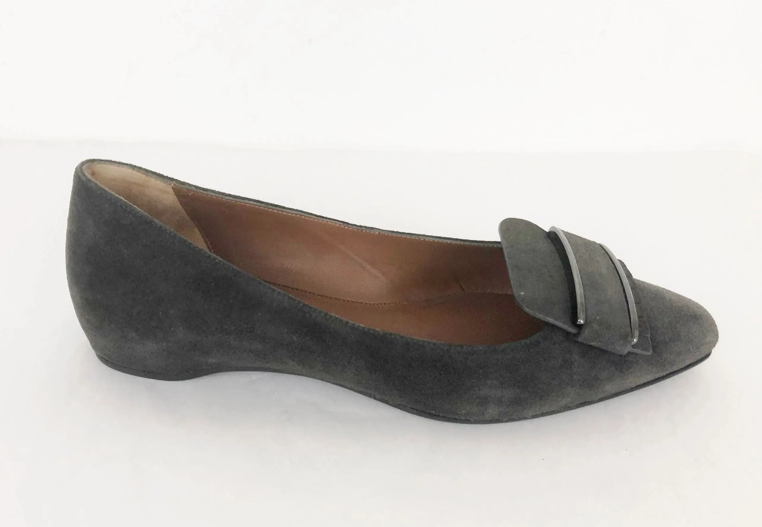 Aquatalia Grey Suede Flats Size 7