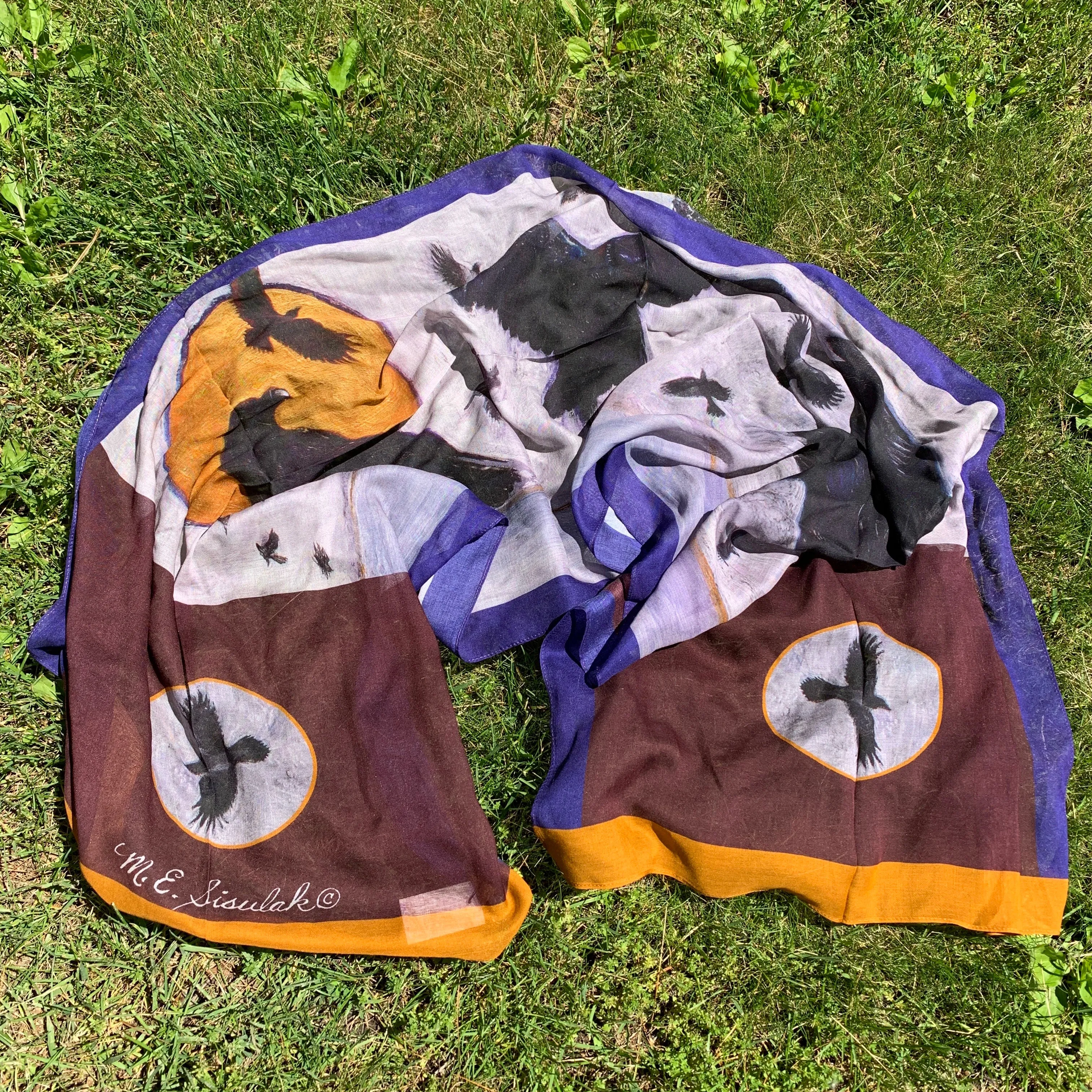 Art Scarf - "An Unkindness (Of Ravens)"