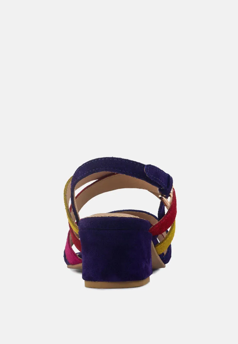 Astrid Mid Heeled Block Leather Sandal By Ruw