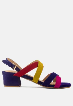 Astrid Mid Heeled Block Leather Sandal By Ruw