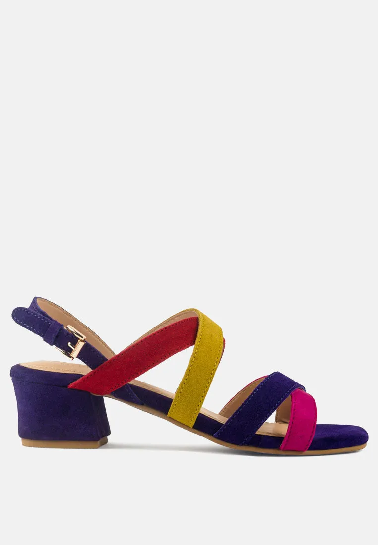 Astrid Mid Heeled Block Leather Sandal By Ruw