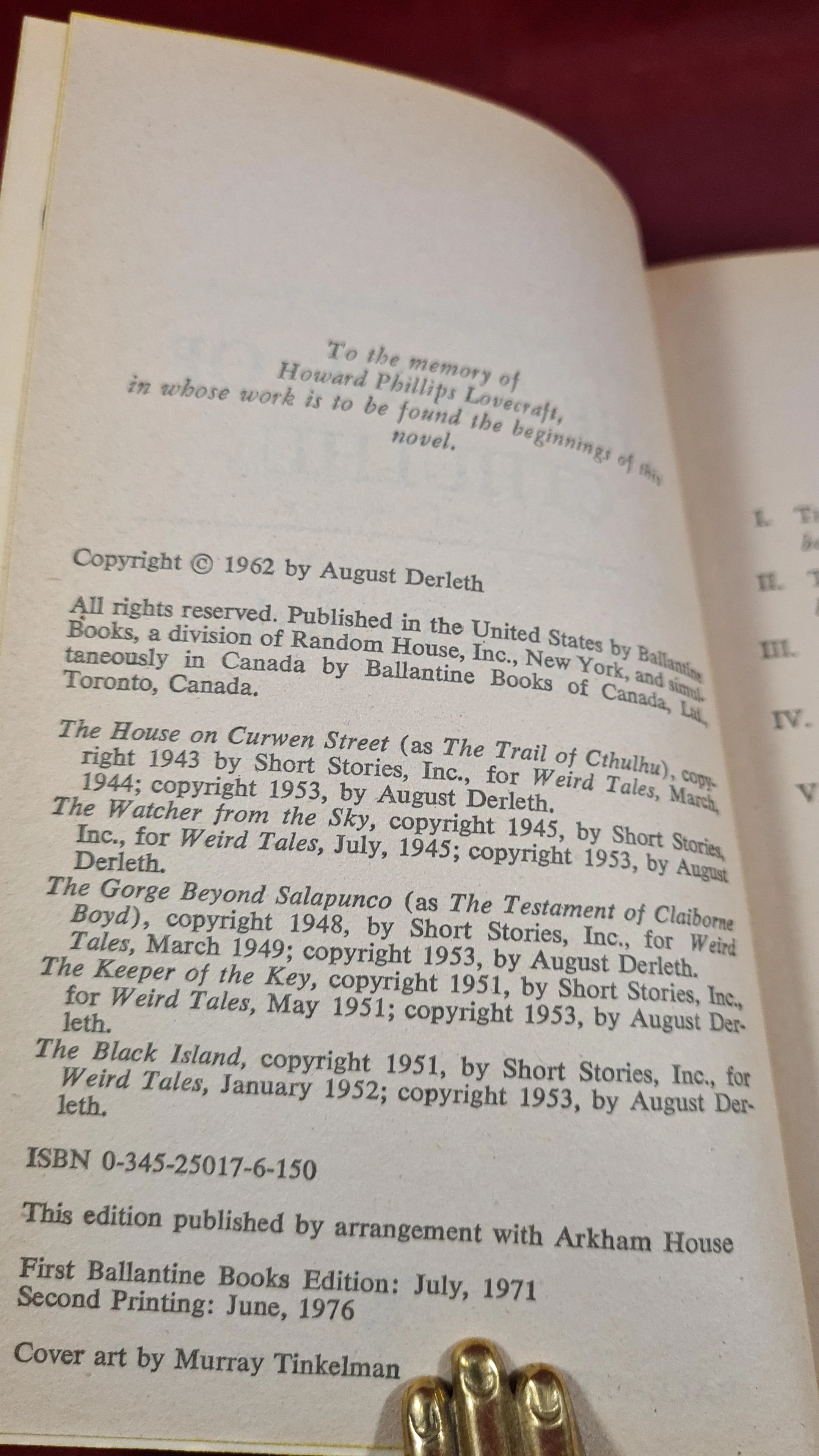 August Derleth - The Trail of Cthulhu, Ballantine Books, 1976, Paperbacks