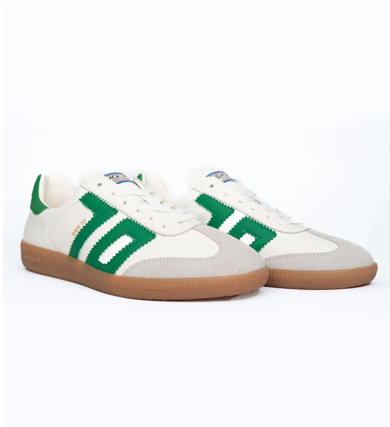Back 70 -  Cloud White & Green Trainer
