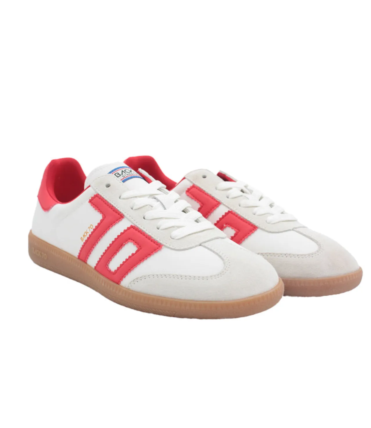 Back 70 - Cloud White & Red Trainer