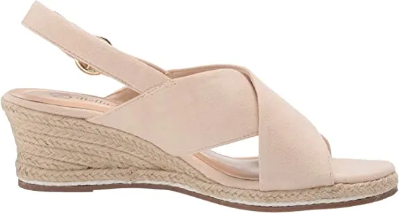 Bella Vita womens Espadrille Wedge Sandal,Cream Suede,11 M US