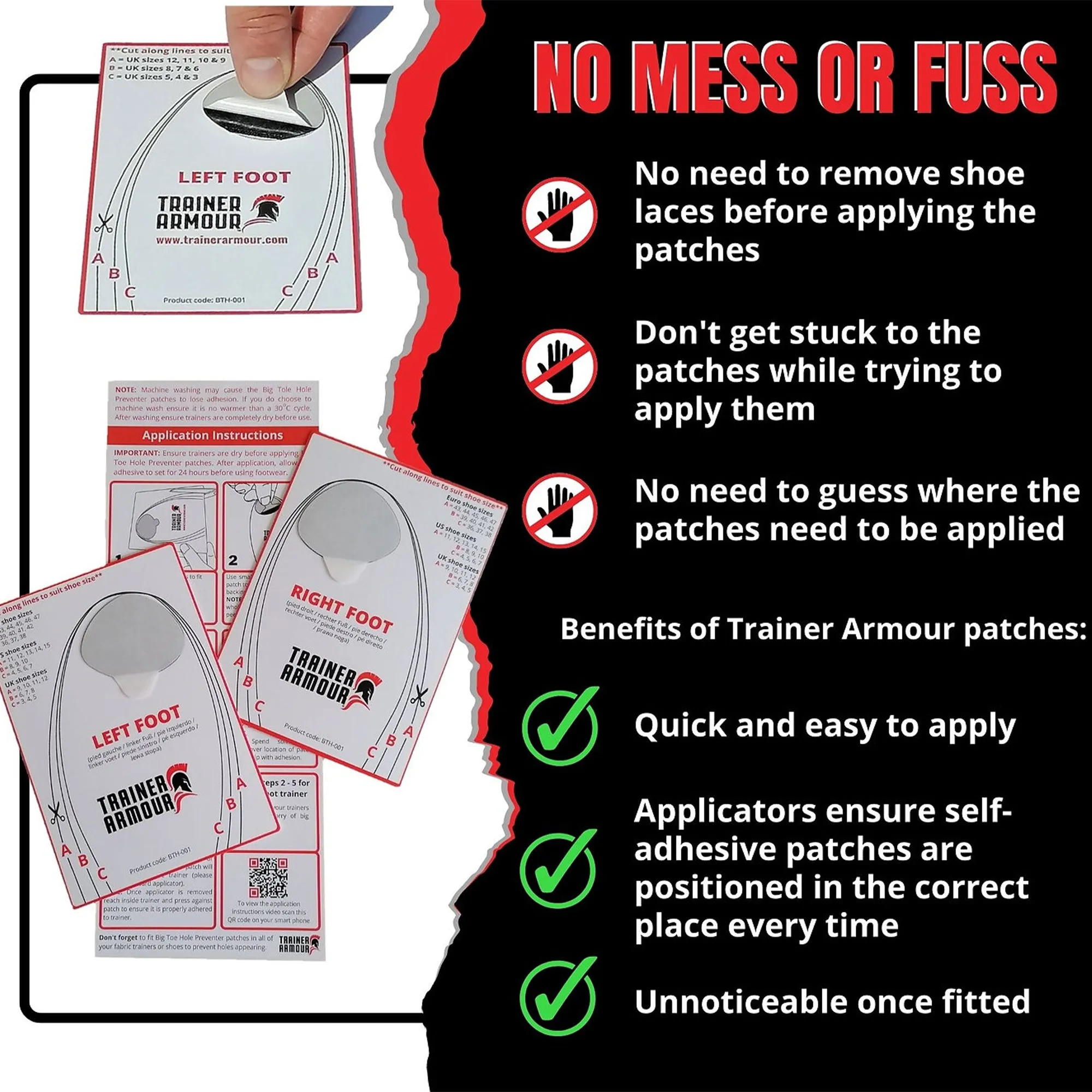 Big Toe Hole Preventer Patches