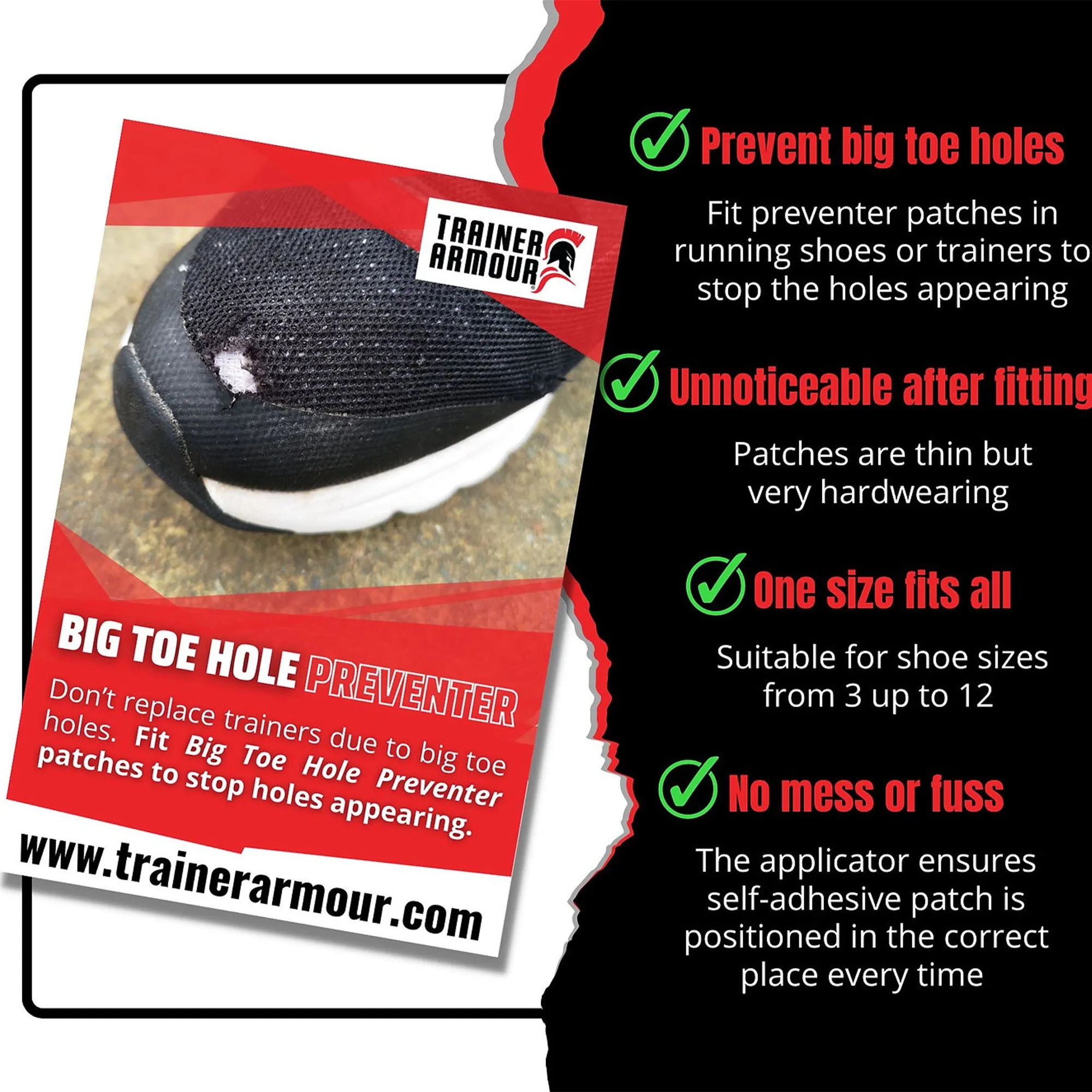 Big Toe Hole Preventer Patches