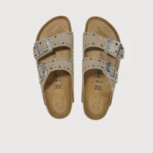 Birkenstock Arizona Taupe Rivet Suede Sandals