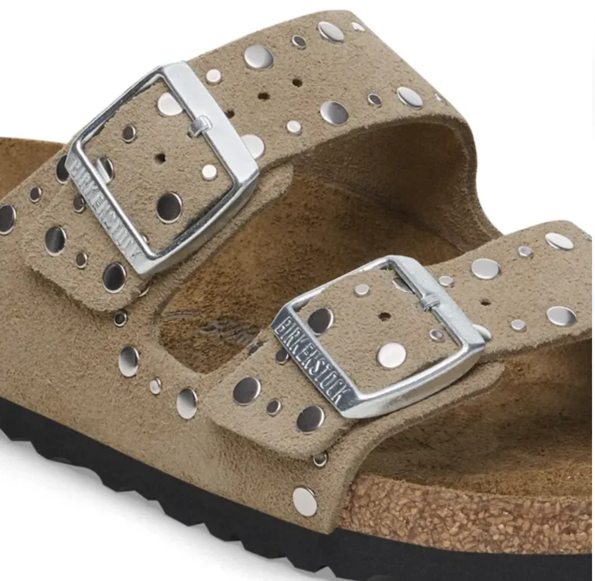 Birkenstock Arizona Taupe Rivet Suede Sandals