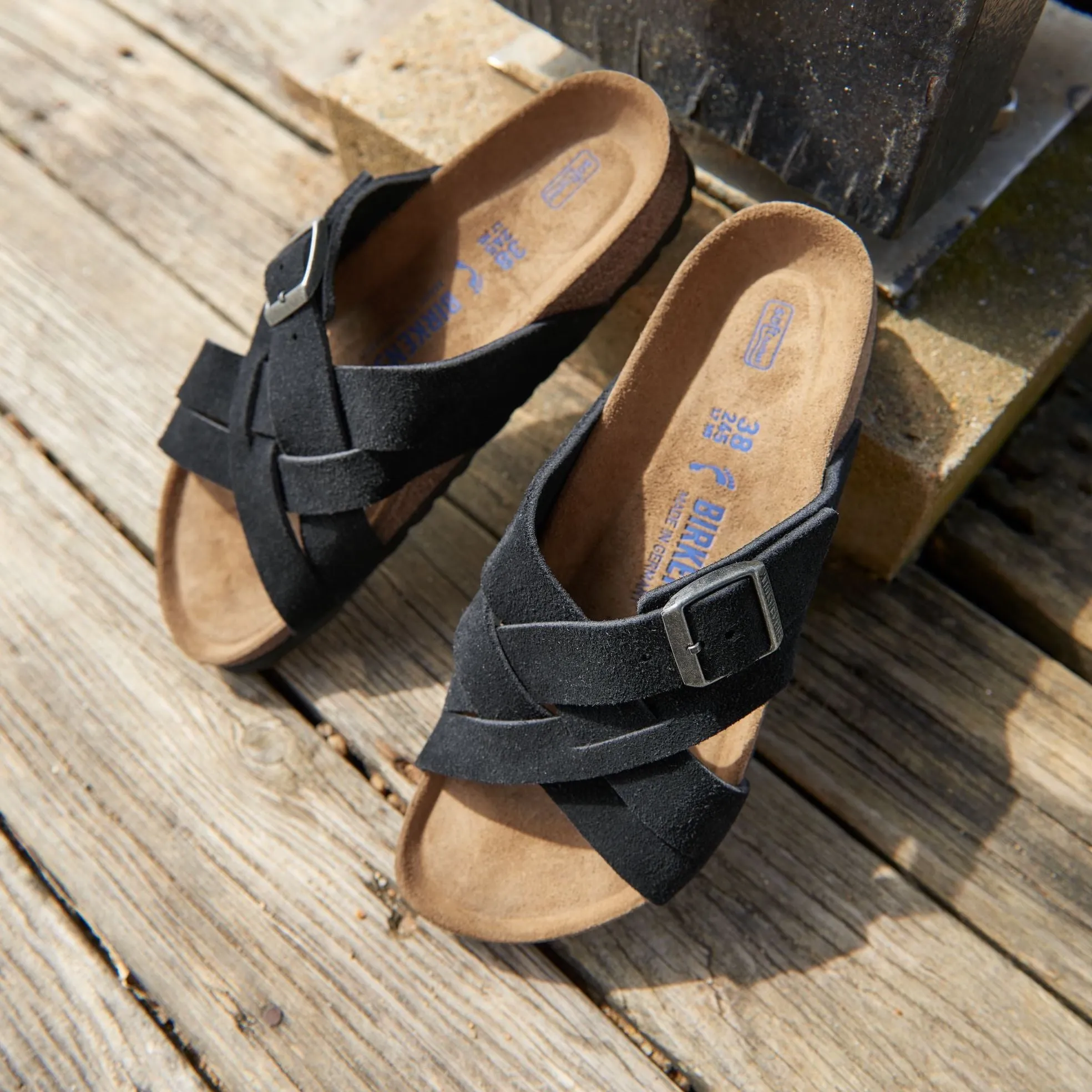 Birkenstock Lugano Soft Footbed midnight suede