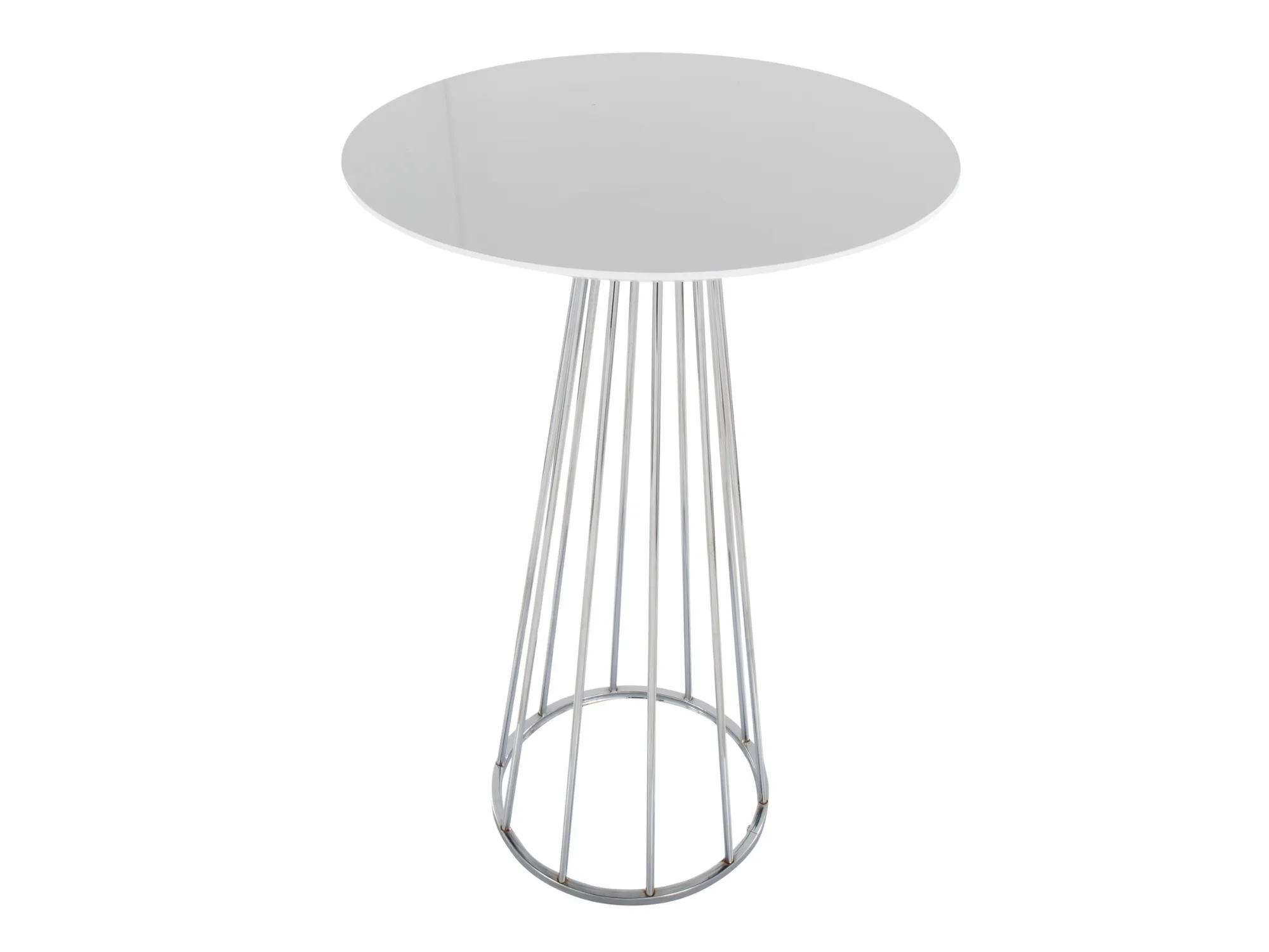 BISTRO HIGHBOY - WHITE W/ CHROME BASE
