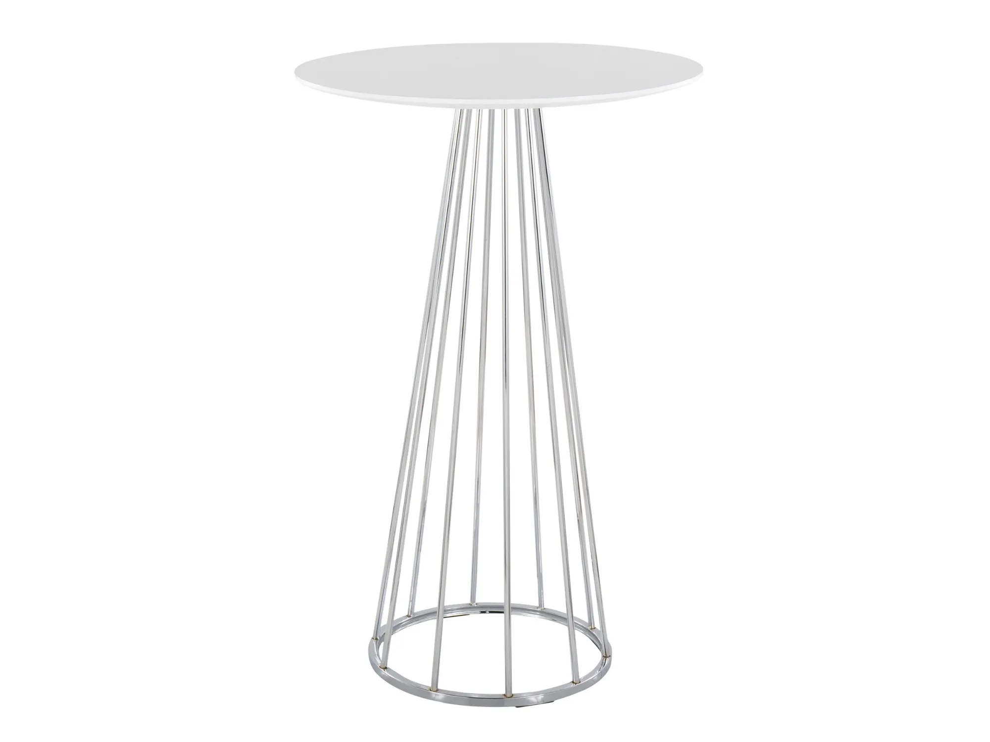 BISTRO HIGHBOY - WHITE W/ CHROME BASE