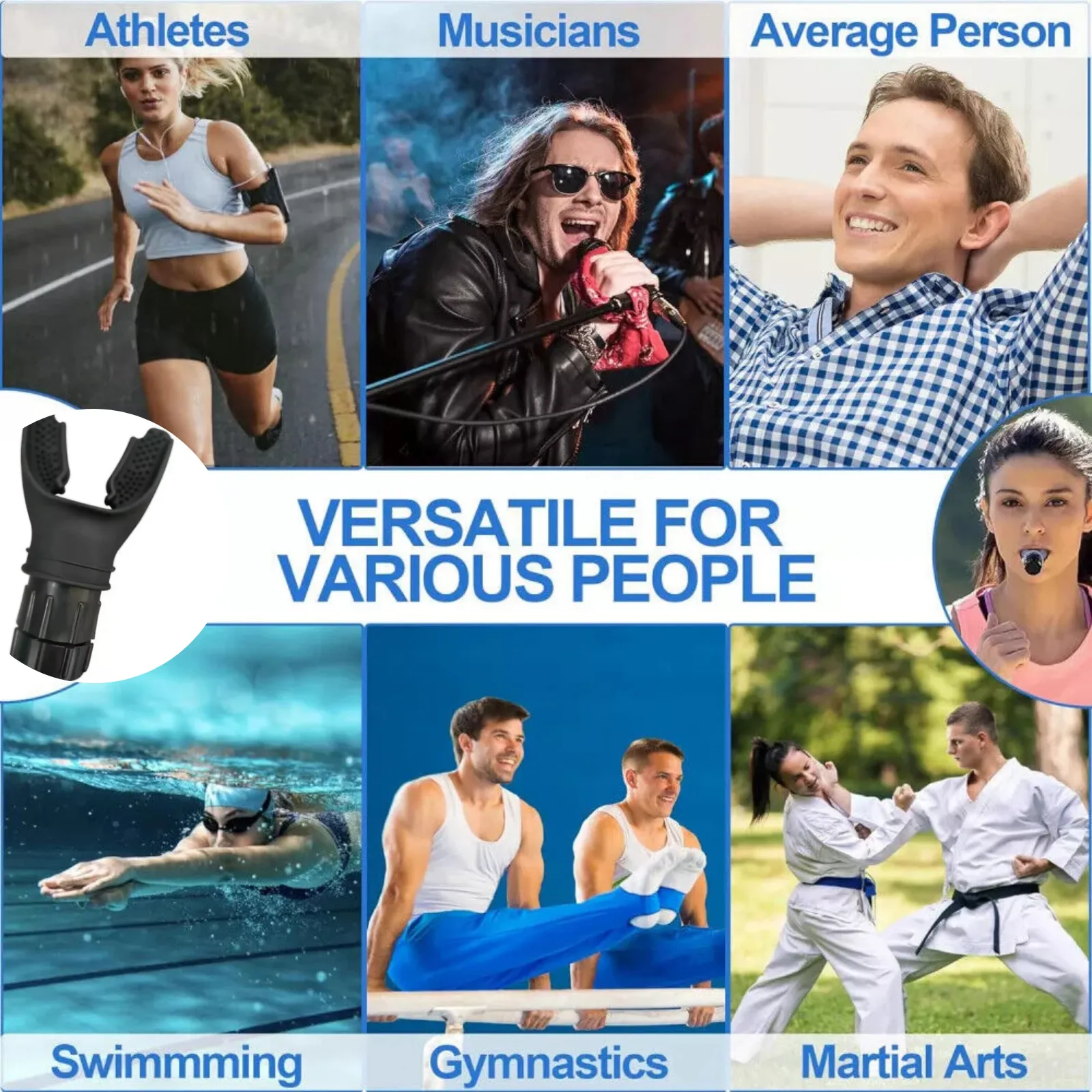 Black 1x Respiratory Exercise Resistance Trainer Lungs Breathing Exercise Breath