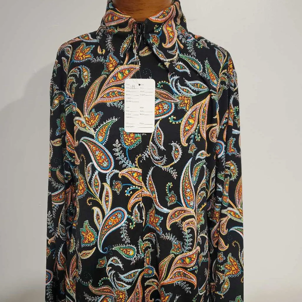 black green orange paisley western shirt