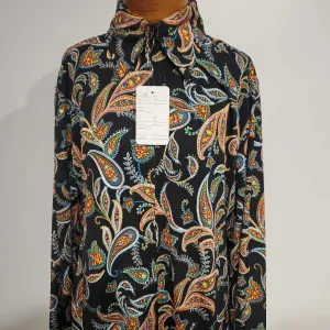 black green orange paisley western shirt