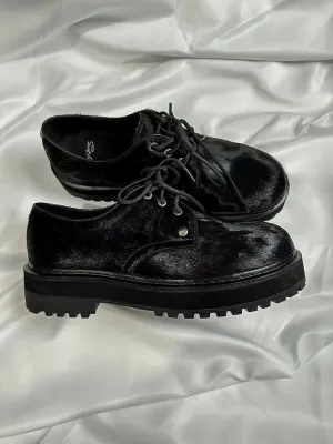 Black Lace-Up Derby Shoes