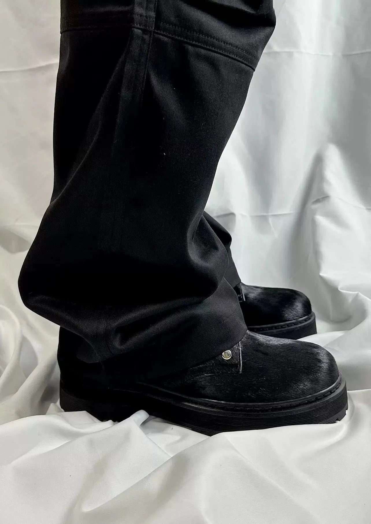 Black Lace-Up Derby Shoes