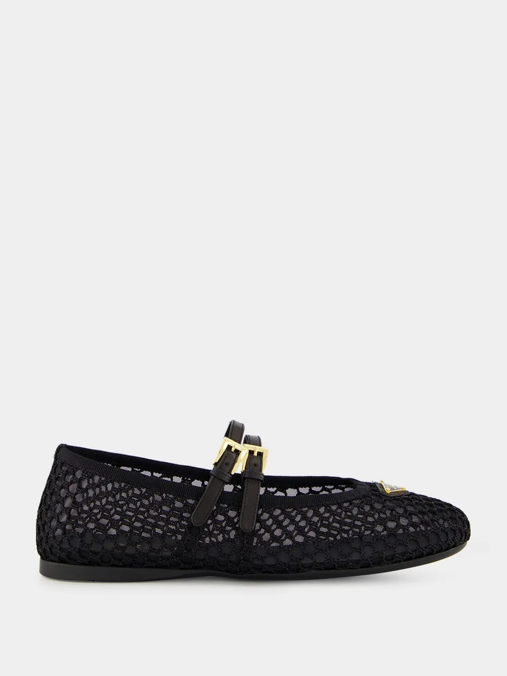 Black Mesh Fabric ballerinas