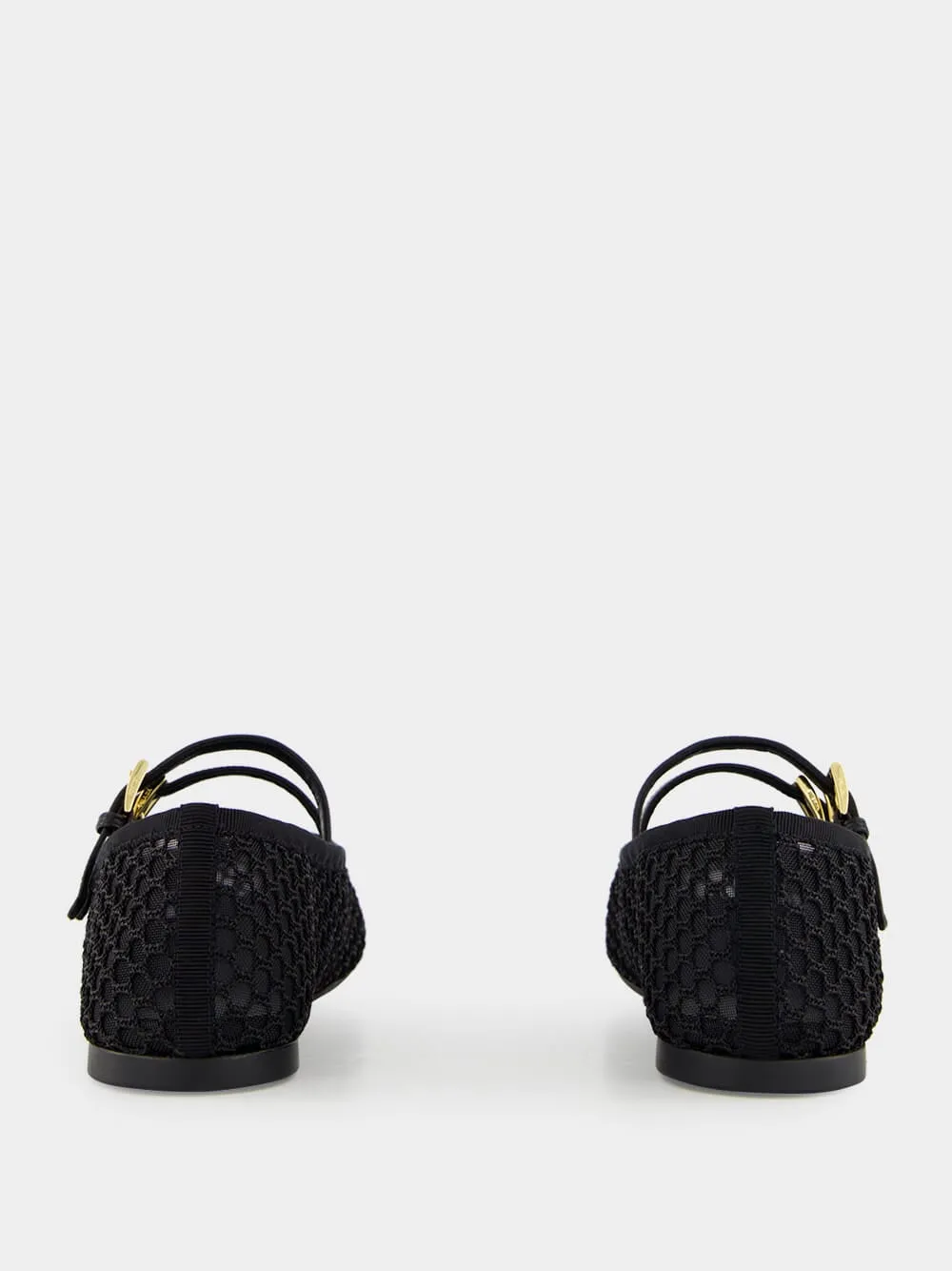 Black Mesh Fabric ballerinas