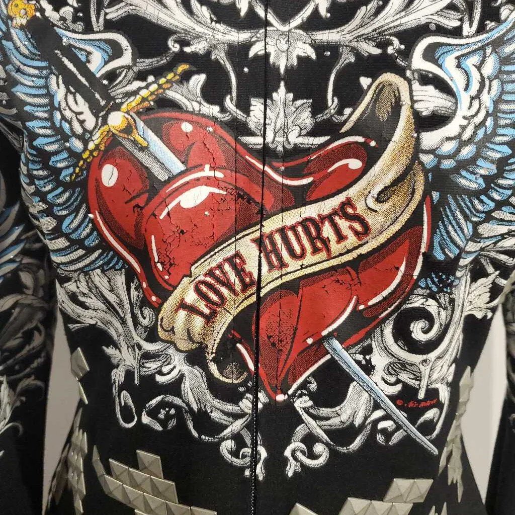 black western coat with hearts