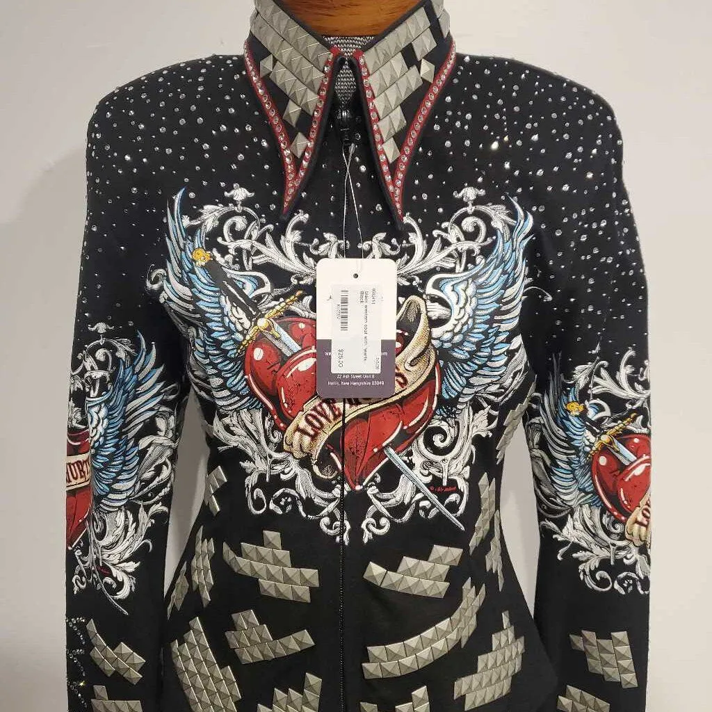 black western coat with hearts