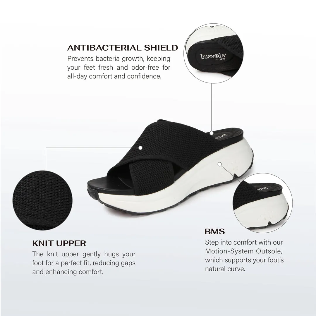 BMS 2.0 Cross Straps Slide Sandals (Nero)