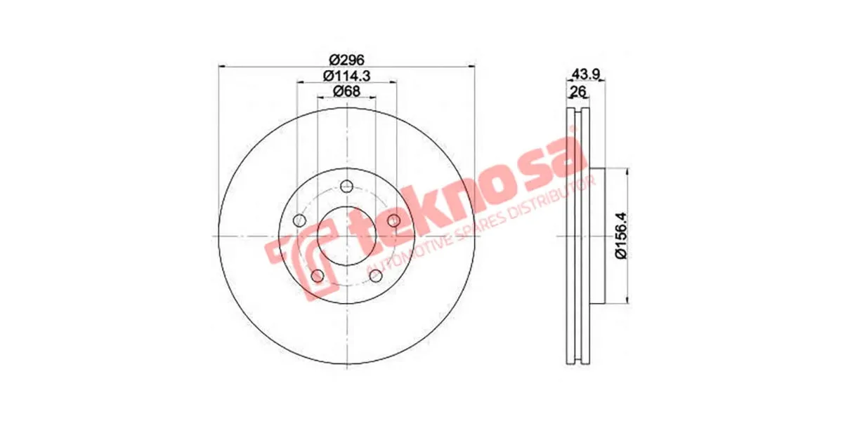 Brake Disc Nissan X Trail Qashqai 4X4 07 (Front Vented)