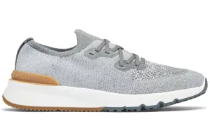 Brunello Cotton chiné knit runners "Light Grey"