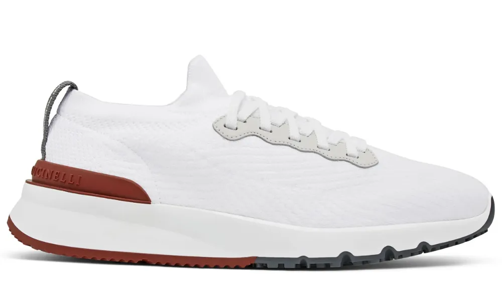 Brunello knitted low-top sneakers "White"