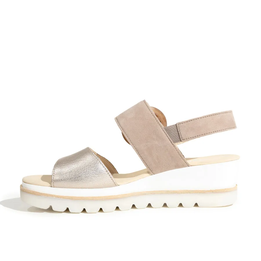 BUCKLE WEDGE - METAL - LEATHER