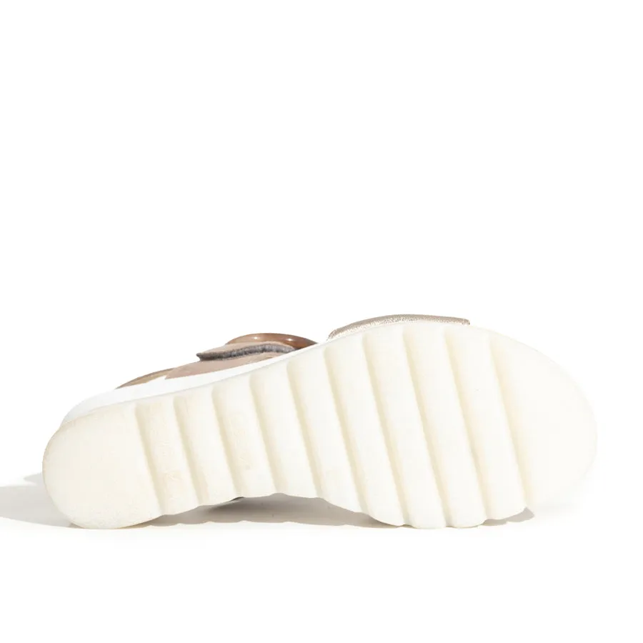 BUCKLE WEDGE - METAL - LEATHER
