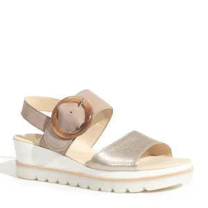 BUCKLE WEDGE - METAL - LEATHER