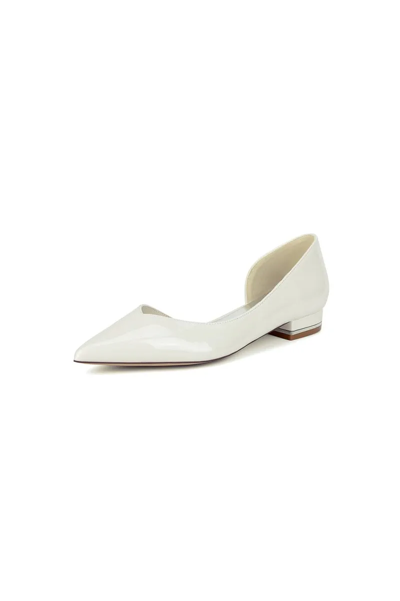 Burgundy Pointed-Toe Flats with a Sleek Finish