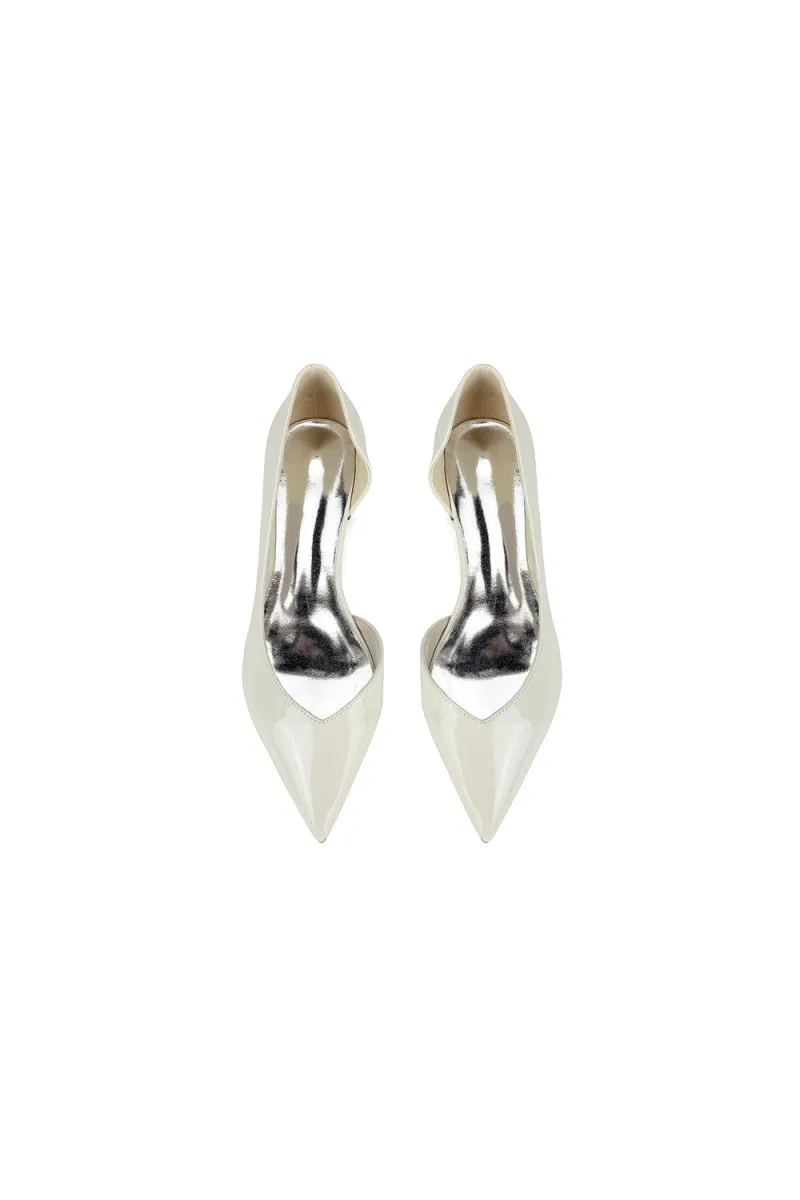 Burgundy Pointed-Toe Flats with a Sleek Finish