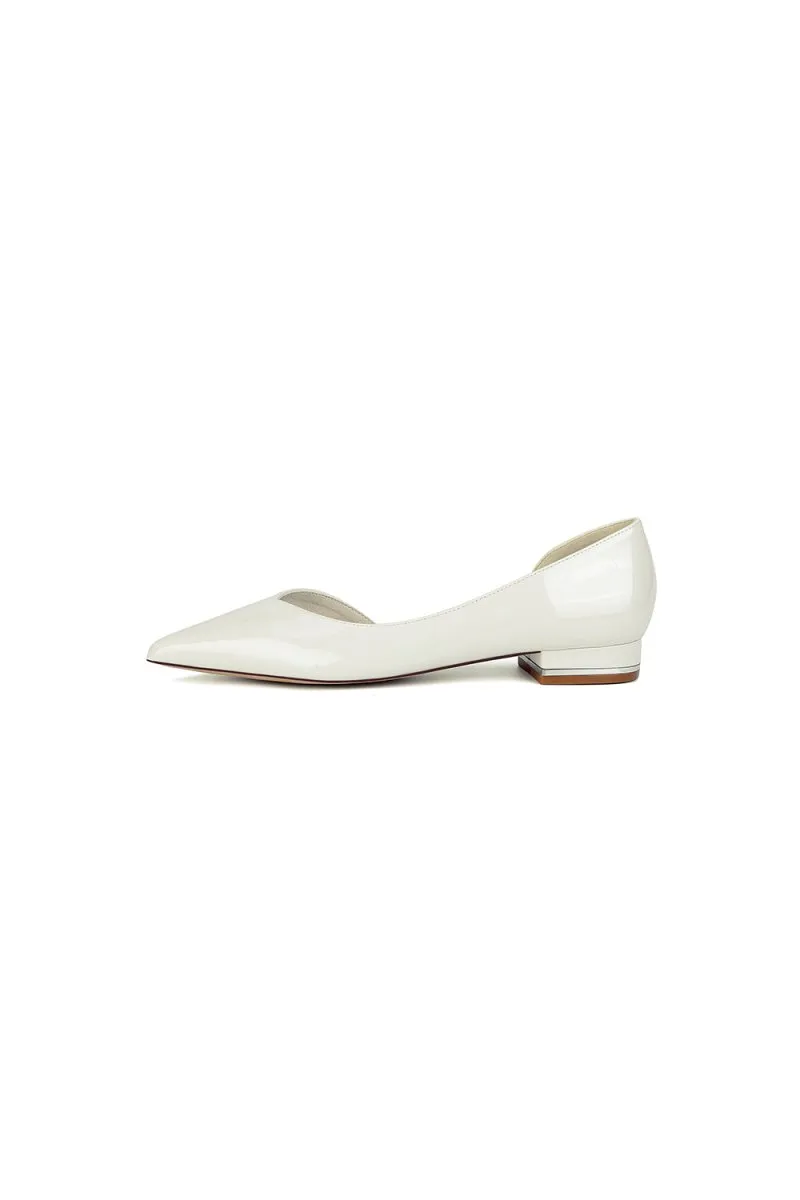 Burgundy Pointed-Toe Flats with a Sleek Finish