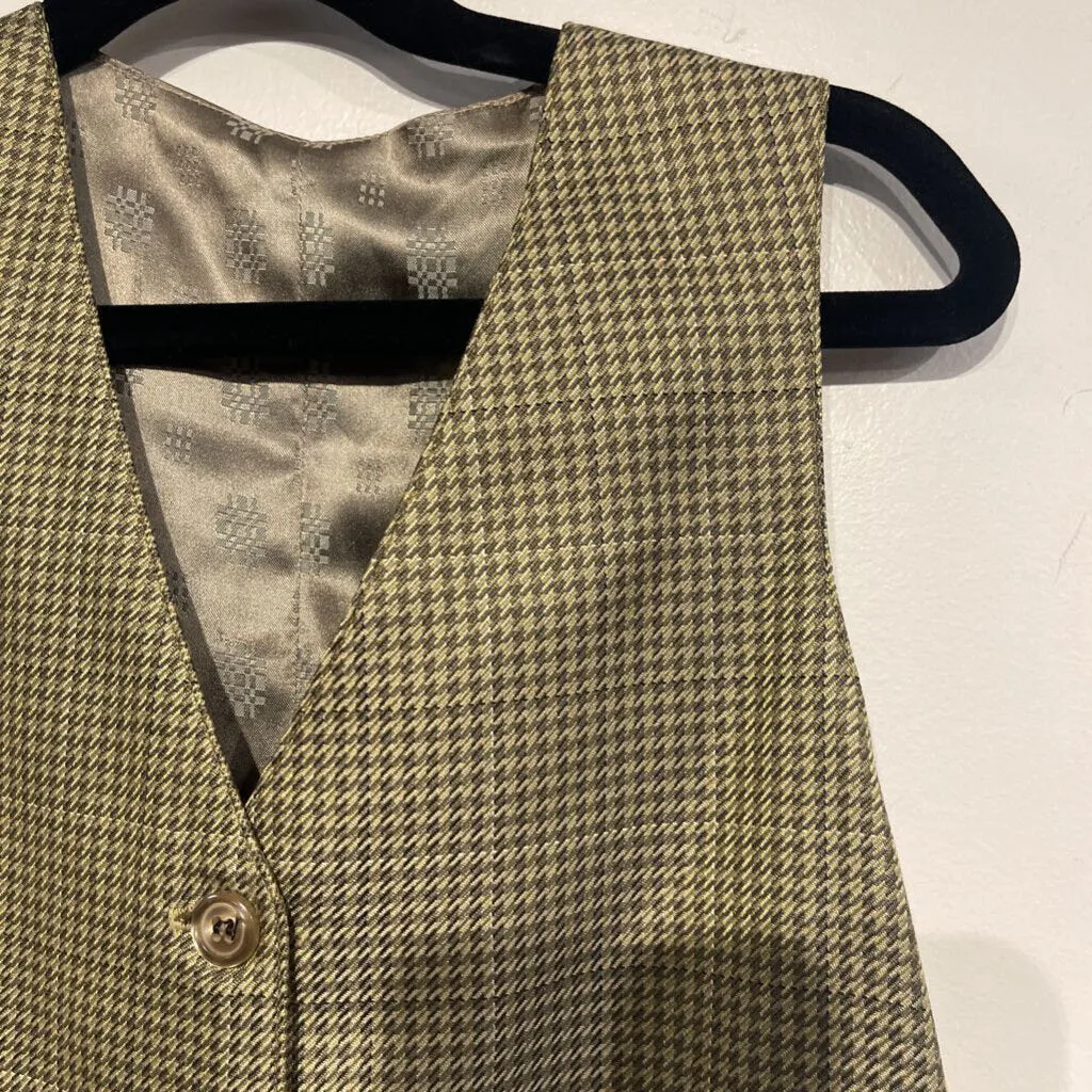 Carl Meyers Olive Houndstooth Vest