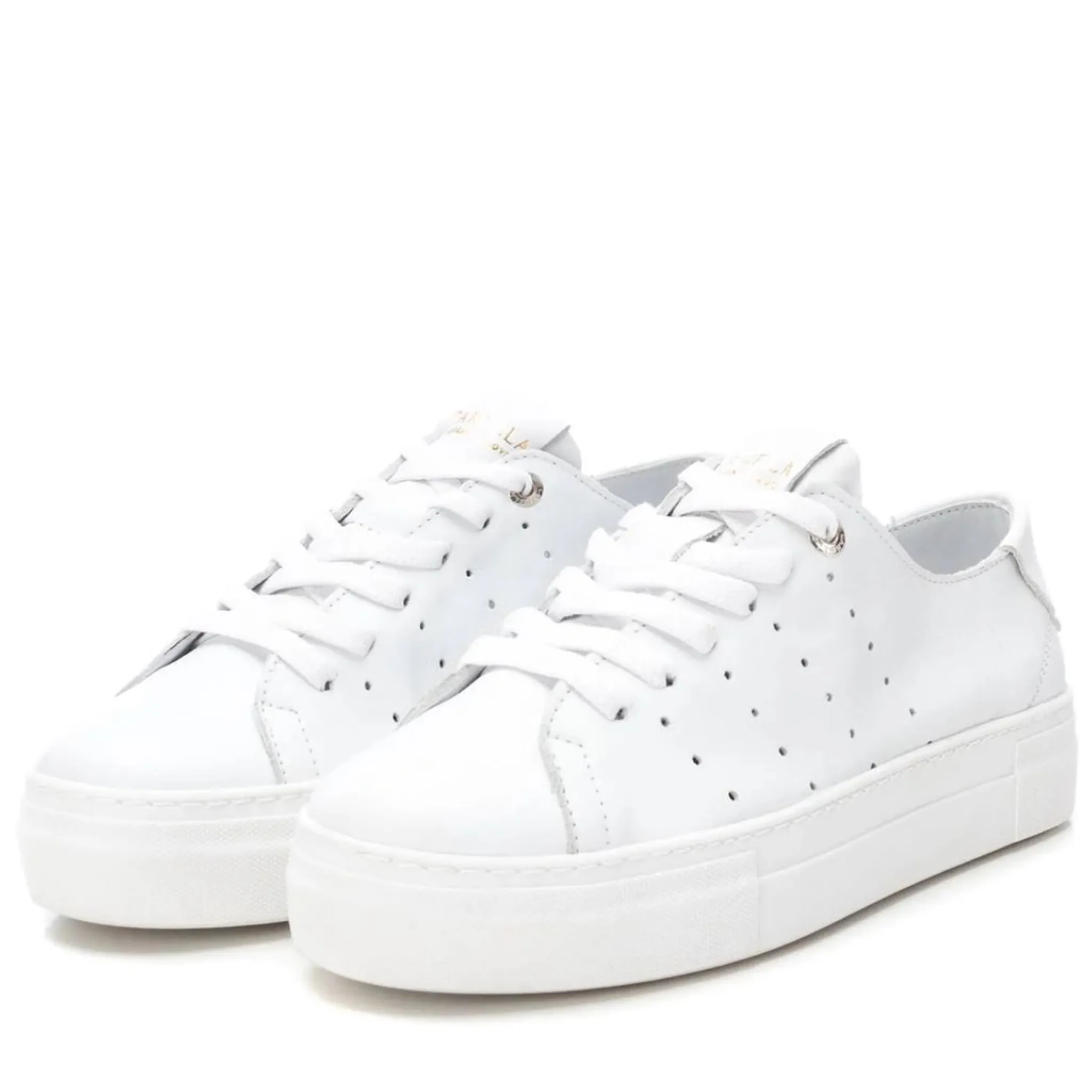 Carmela Leather White Trainers
