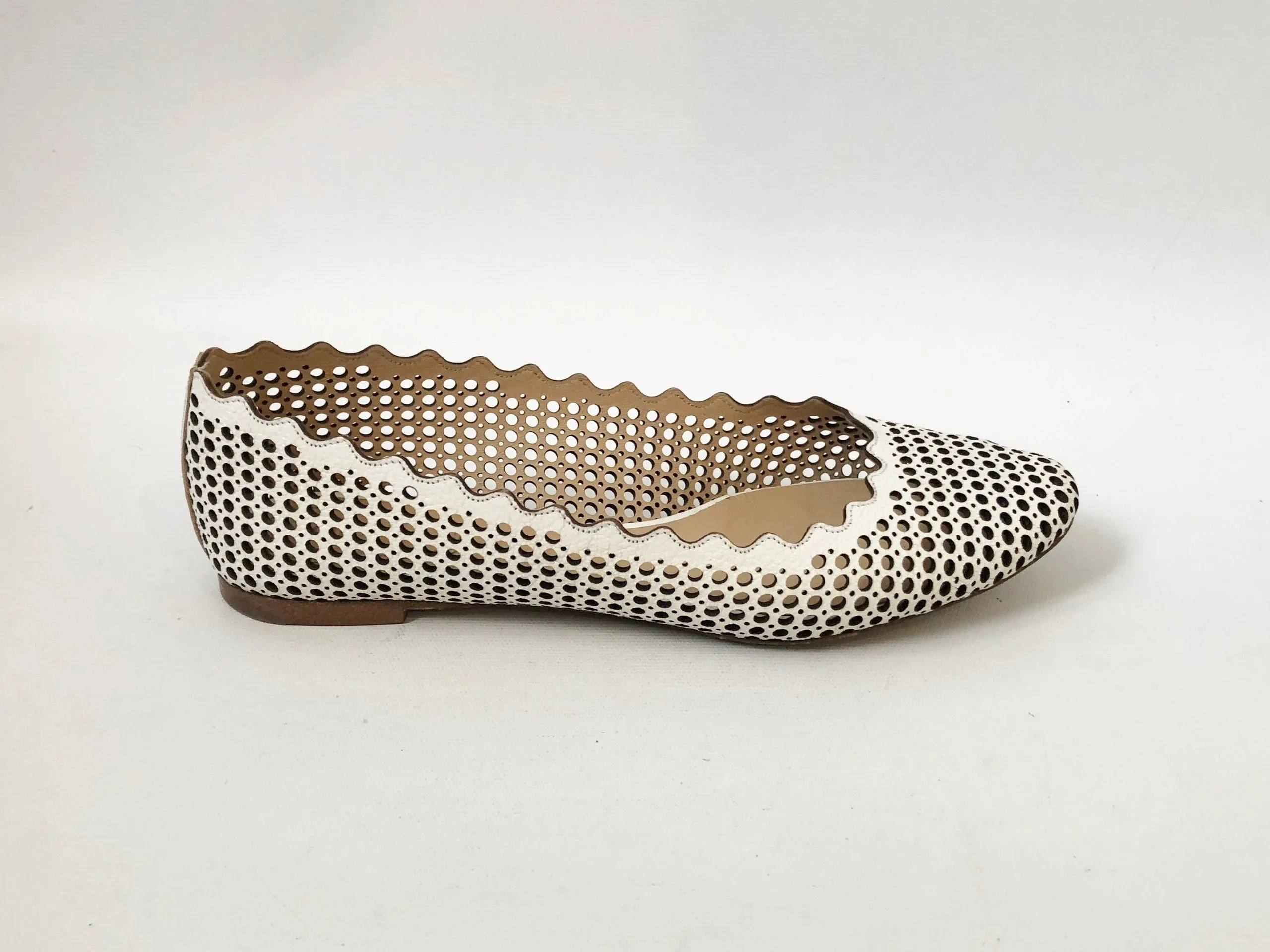 Chloe Scalloped Perforated Ballet Flat