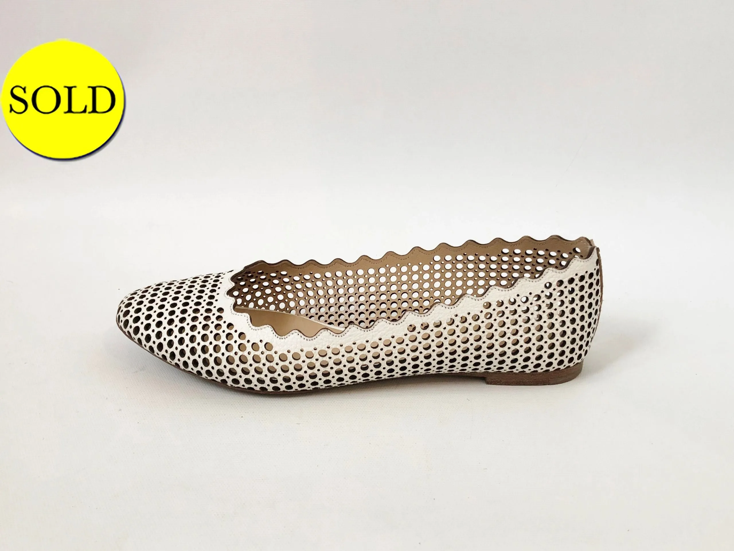 Chloe Scalloped Perforated Ballet Flat