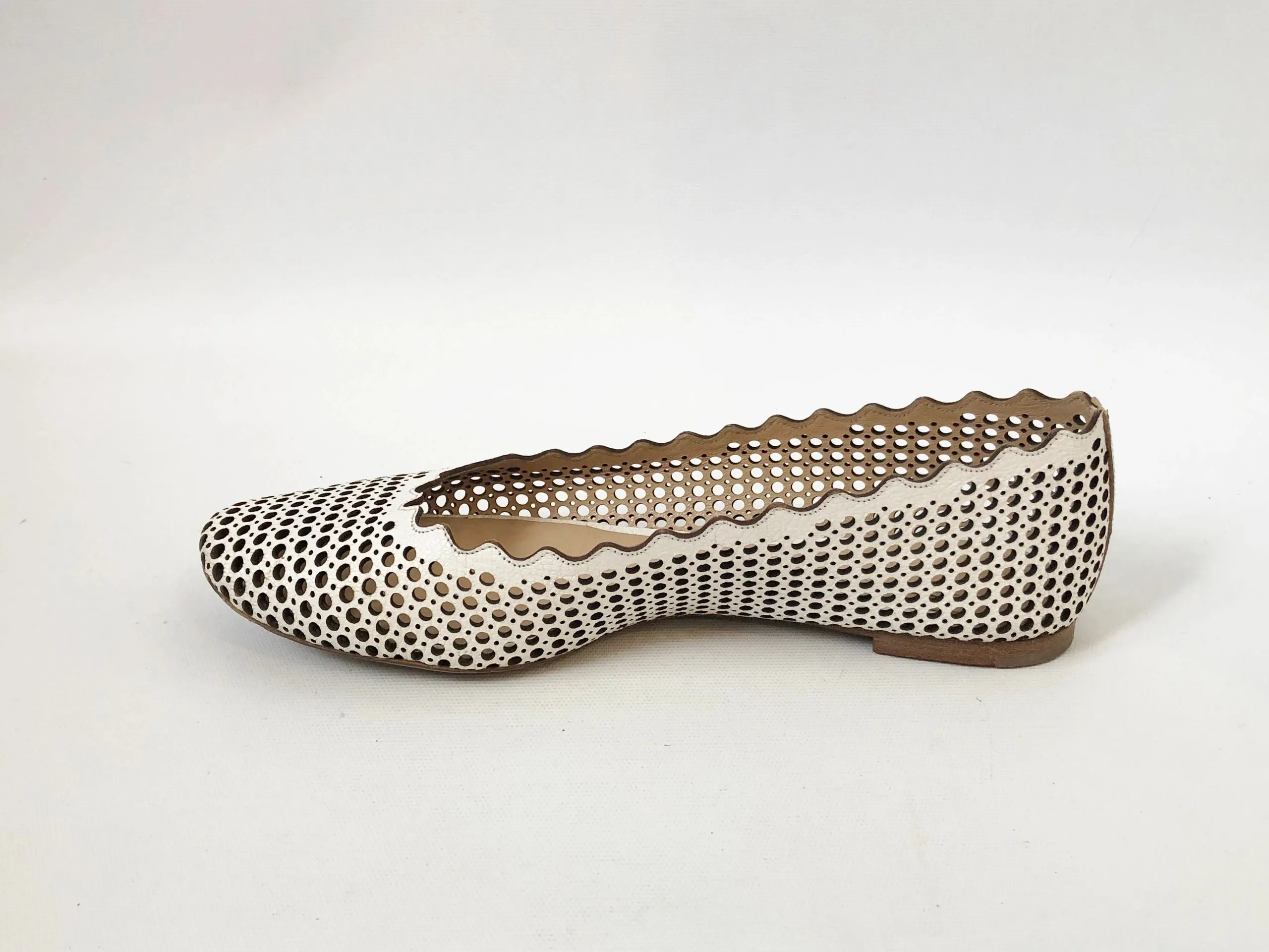Chloe Scalloped Perforated Ballet Flat