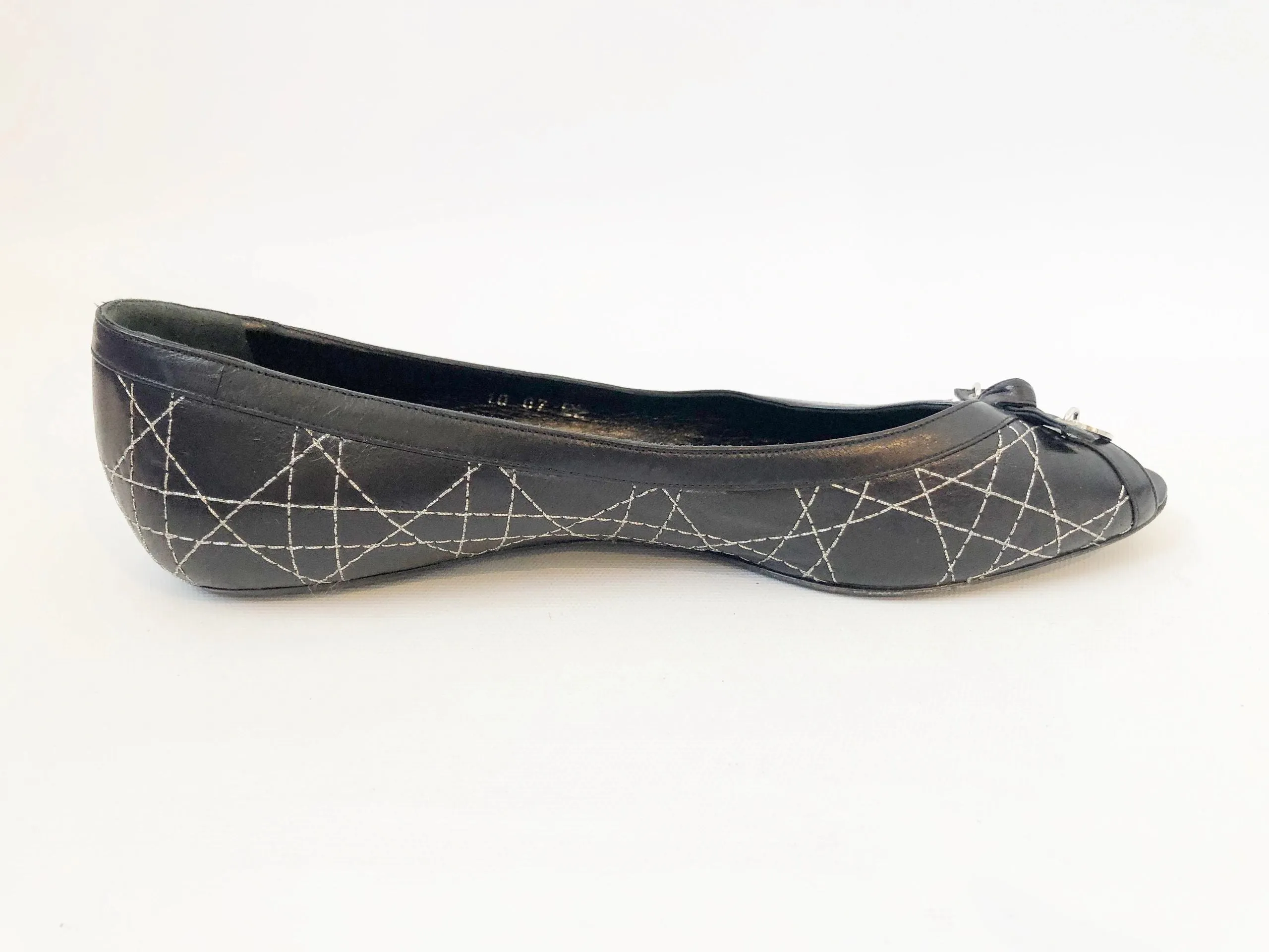 Christian Dior Open Toe Flats Size 40 It (10 Us)
